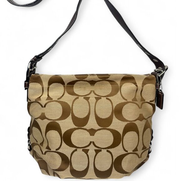 Coach Vintage Signature Brown Duffle Hobo Bag - Picture 1 of 11